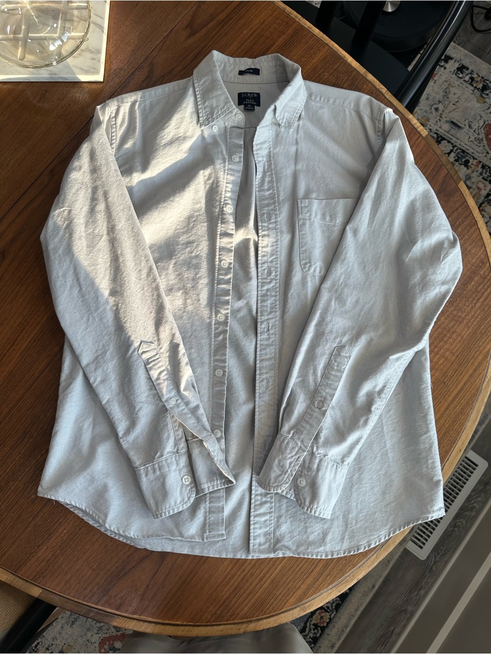 J. Crew Men’s White Lightweight Button-Up Shirt Jacket